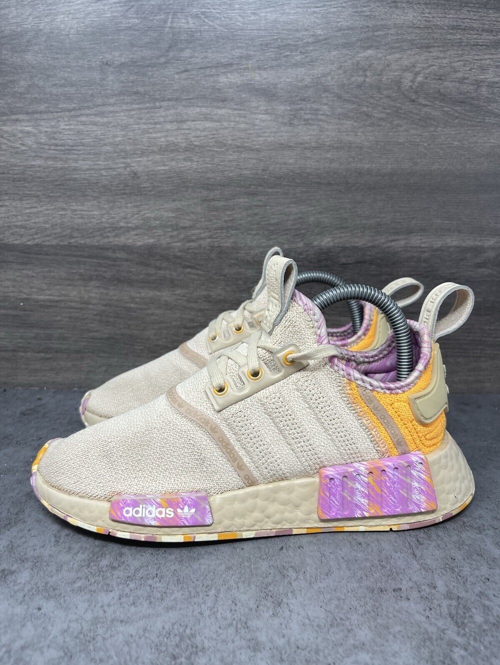 adidas NMD R1 Womens Size 8 Cream Purple Orange Boost Sneakers GZ7995